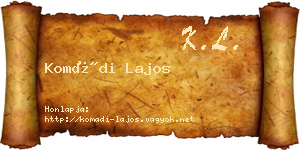 Komádi Lajos névjegykártya