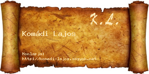Komádi Lajos névjegykártya