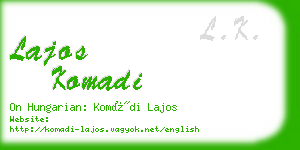 lajos komadi business card